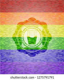 fries icon inside lgbt colors emblem 