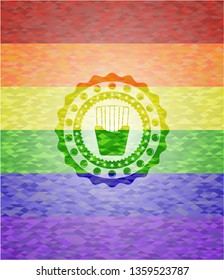 fries icon inside lgbt colors emblem 