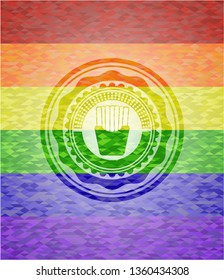 fries icon inside lgbt colors emblem 