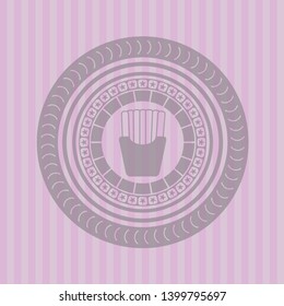 fries icon inside pink icon or emblem