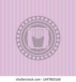 fries icon inside pink icon or emblem
