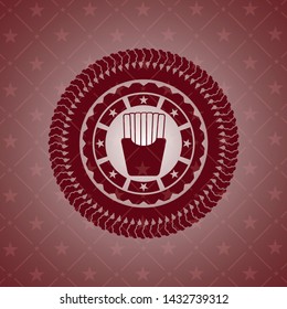 fries icon inside retro red emblem