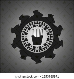 fries icon inside retro style black emblem