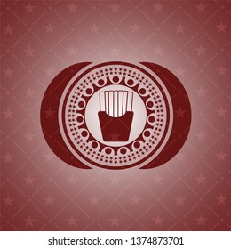 fries icon inside retro style red emblem