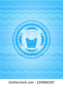 fries icon inside water representation style emblem.