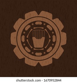 fries icon inside wood emblem. Retro