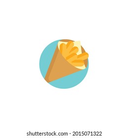 Pommes frites Symbol einzeln auf weißem Hintergrund