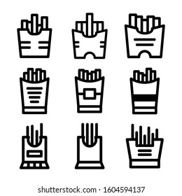fries icon isolated sign symbol vector illustration - Collection of high quality black style vector icons
