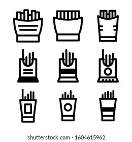 fries icon isolated sign symbol vector illustration - Collection of high quality black style vector icons
