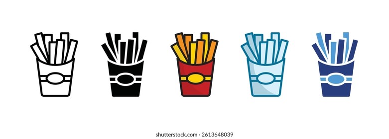Fries Icon Set Multiple Style Collection