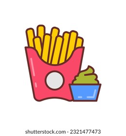 Fries icon in vector. Illustration