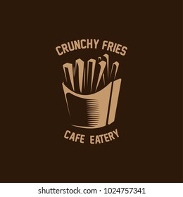 Fries Logo On Dark Background Monochrome