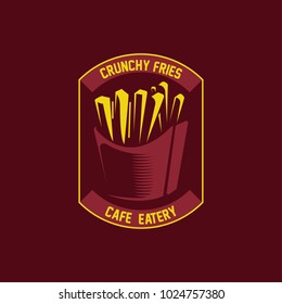 Fries Logo Vector On Red Background