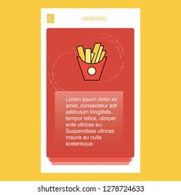 Fries mobile vertical banner design design. Vector