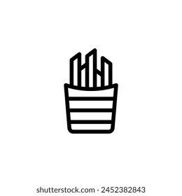 fries outline icon and illustration