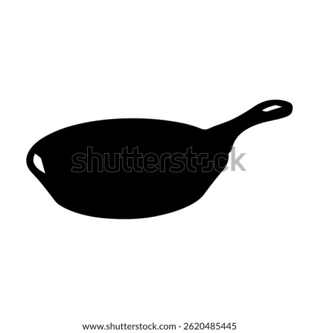 Fries pan silhouette icon vector flat design on white background.