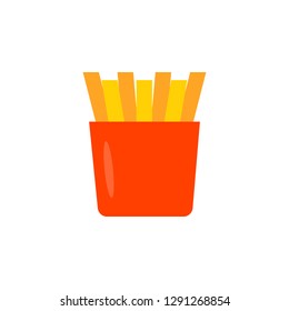 Fries potato icon in flat style izolated on white background. Vector illustration