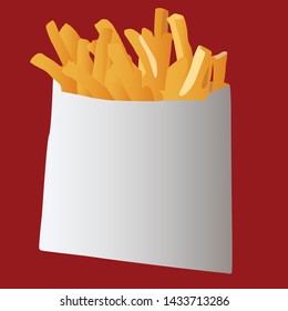 fries potato realistic vector illustration
