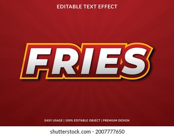 fries text effect template with bold and abstract style use for business brand and logo