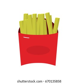 Fries vector. Fast food stickers. EPS8