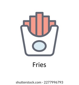 Fries Vector      Fill outline Icons. Simple stock illustration stock