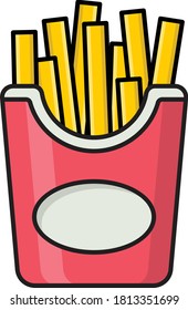 fries vector flat color icon 