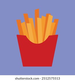 Fries vector icon. french fries icon. junk potato fries vector illustration. fried potato