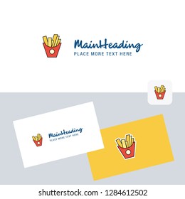 Fries vector logotype with business card template. Elegant corporate identity. - Vector
