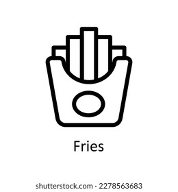 Vector Fries       iconos de esquema. Material gráfico simple