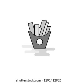 Fries Web Icon. Flat Line Filled Gray Icon Vector