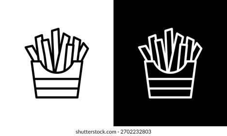 Fritas Branco Ícone Definir Design