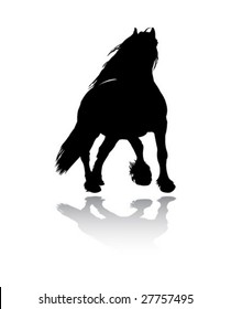 friesian horse vector silhouette