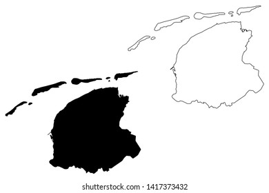 Friesland province (Kingdom of the Netherlands, Holland) map vector illustration, scribble sketch Frisia or Fryslan map