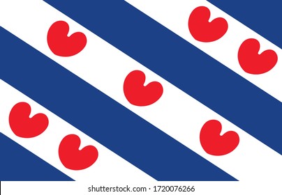 Friesland ( province, Netherlands ) flag vector icon