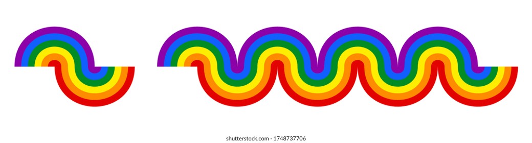 Frieze of lines in the shape of rainbow waves