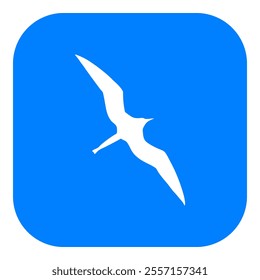 Frigate bird and app icon on white