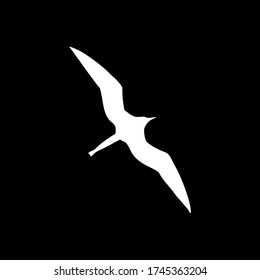 Frigate bird and background as icon