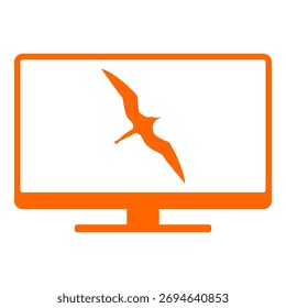 Fragata pájaro y pantalla en blanco