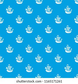 Frigate pattern vector seamless blue repeat for any use
