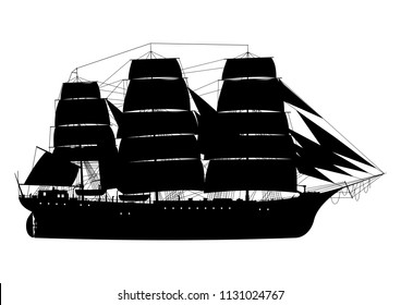Similar Images, Stock Photos & Vectors of Old sailing ship ... Simple Ship Silhouette