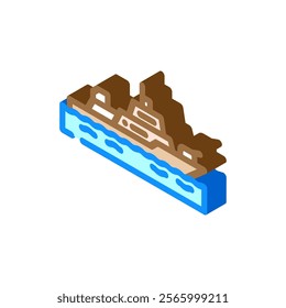 frigate ship transport marine isometric icon vector. frigate ship transport marine sign. isolated symbol illustration