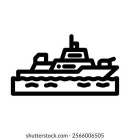 frigate ship transport marine line icon vector. frigate ship transport marine sign. isolated contour symbol black illustration