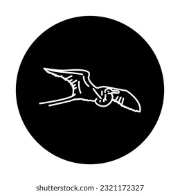 Frigatebird black line icon. Pictogram for web page, mobile app, promo.