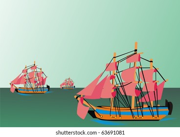 Frigates in the sea