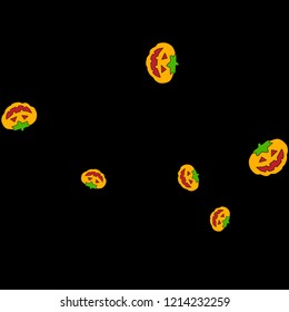 Fright atmosphere in halloween day background. Pumpkins on a blue background
