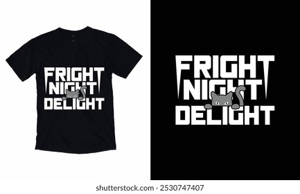 "Fright Night Delight", "Halloween t-shirt design" .