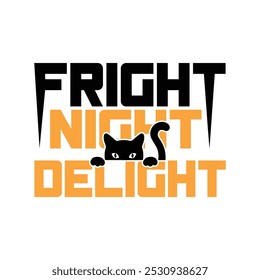 "Fright Night Delight", "Halloween t-shirt design" .