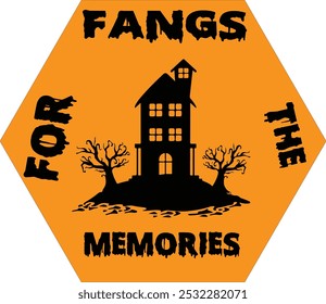 "Fright Night Fashion: Spooky Haunted House Graphic"
