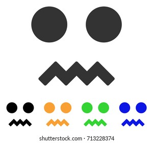 Fright Smile icon. Vector illustration style is a flat iconic fright smile symbol with black, gray, green, blue, yellow color variants. Designed for web and software interfaces.