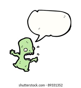 desenho animado alienígena assustado